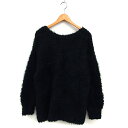 【中古】フォルクシー forksy. もこもこ シャギーニット セーター ゆったり ラウンドネック 長袖 F 黒 ブラック /NT20 レディース 【ベクトル 古着】 241218(4)