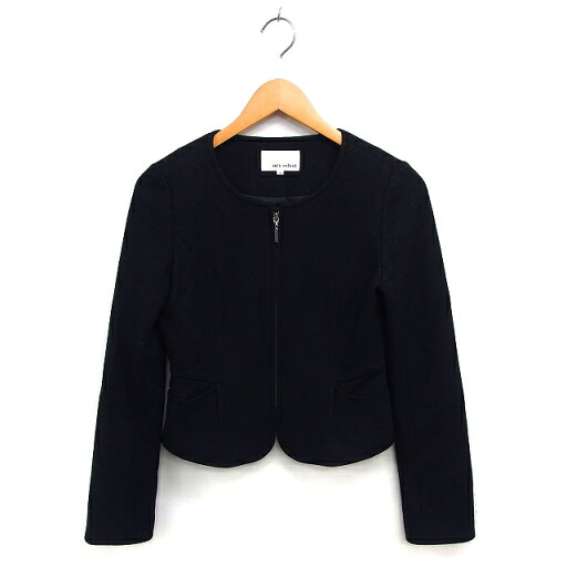 【中古】エムズセレクト m’s select ノーカラー ジャケット ウール クロップド ジップアップ 総裏地 シンプル 36 黒 ブラック /NT13 レディース 【ベクトル 古着】 241216 【中古】エムズセレクト m’s select ノーカラー ジャケット ウール クロップド ジップアップ 総裏地 シンプル 36 黒 ブラック /NT13 レディース 【ベクトル 古着】 241216