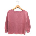 【中古】ジャスグリッティー JUSGLITTY ニット カットソー スリット ワイド ボートネック ドロップショルダー 長袖 2 ピンク /NT24 レディース 【ベクトル 古着】 241225(4)