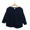 【中古】アーバンリサーチ ドアーズ URBAN RESEARCH DOORS 七分袖 カットソー ボートネック ドロップショルダー 無地 コットン 綿 M ネイビー 紺 /FT28 レディース 【ベクトル 古着】 241227(4)
