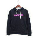 【中古】ハーレー Hurley ロゴプリント パーカー フーディー コットン 綿 XS チャコール /FT34 メンズ 【ベクトル 古着】 250106