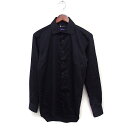 【中古】パーフェクトスーツファクトリー Perfect Suit FActory セミワイドカラー 長袖 ワイシャツ Yシャツ 無地 S ブラック 黒 /FT38 メンズ 【ベクトル 古着】 250106(4)