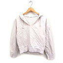【中古】B&Y ユナイテッドアローズ BEAUTY&YOUTH ビューティー&ユース スウエット パーカー フーディー オープンネック 無地 コットン 綿 ピンクベージュ /FT34 レディース 【ベクトル 古着】 250109