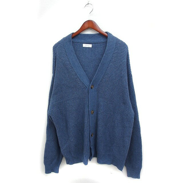【中古】ニルウェイ Nilway ニット カーディガン Vネック ローゲージ 無地 M サックスブルー /FT8 メンズ 【ベクトル 古着】 250120