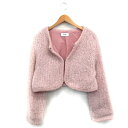 【中古】スナイデル SNIDEL シャギーニット ノーカラー ジャケット シンプル F ピンク /KT23 レディース 【ベクトル 古着】 250116