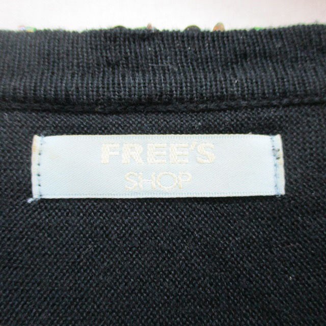 【中古】フリーズショップ Free's SHOP ニット セーター 七分袖 Vネック スパンコール M ブラック 黒 /KT33 レディース 【ベクトル 古着】 250124
