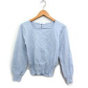 【中古】未使用品 インデックス INDEX タグ付き スクエアネック ニット セーター 長袖 無地 M ライトブルー /FT35 レディース 【ベクトル 古着】 250120