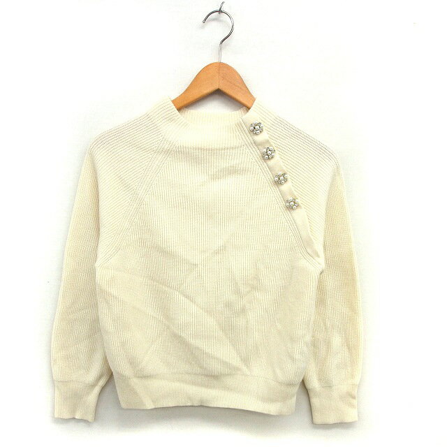 【中古】ストロベリーフィールズ STRAWBERRY-FIELDS ラグランスリーブ ニット セーター クロップド リブ ハイネック 長袖 オフホワイト /NT16 レディース 【ベクトル 古着】 250127