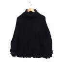 【中古】サクラ SACRA ポンチョ ニット セーター タートルネック フリンジ 無地 ウール 38 ブラック 黒 /FT21 レディース 【ベクトル 古着】 250127