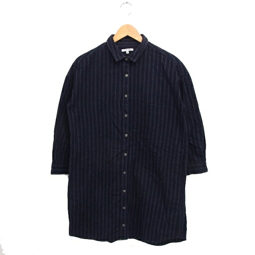 【中古】グローバルワーク GLOBAL WORK シャツワンピース 長袖 ひざ丈 ストライプ コットン 綿 M ネイビー 紺 /FT36 レディース 【ベクトル 古着】 250127 【中古】グローバルワーク GLOBAL WORK シャツワンピース 長袖 ひざ丈 ストライプ コットン 綿 M ネイビー 紺 /FT36 レディース 【ベクトル 古着】 250127