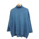 【中古】グローブ grove タートルネック ニット セーター 長袖 無地 ゆったり L サックスブルー 青 /FT22 レディース 【ベクトル 古着】 250130|詳細画像