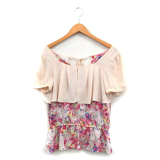 【中古】ジルスチュアート JILL STUART ブラウス シャツ 半袖 スクエアネック バックリボン 花柄 M ピンク /KT9 レディース 【ベクトル 古着】 250205 【中古】ジルスチュアート JILL STUART ブラウス シャツ 半袖 スクエアネック バックリボン 花柄 M ピンク /KT9 レディース 【ベクトル 古着】 250205