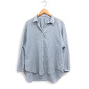 【中古】スローブ イエナ SLOBE IENA ストライプ シャツ ブラウス 長袖 コットン 綿 ライトグレー /FT17 レディース 【ベクトル 古着】 250212(4)