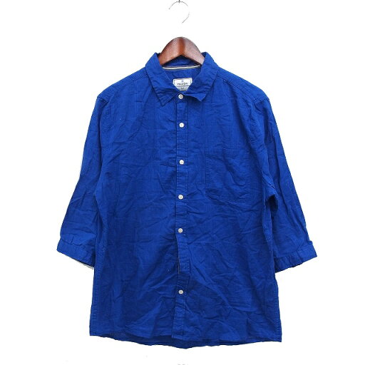 【中古】フィールドアイ FIELD EYE 七分袖 シャツ カジュアル チェック 綿麻 LL ブルー 青 /FT15 メンズ 【ベクトル 古着】 250215 【中古】フィールドアイ FIELD EYE 七分袖 シャツ カジュアル チェック 綿麻 LL ブルー 青 /FT15 メンズ 【ベクトル 古着】 250215