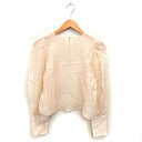 【中古】ワンアフター アナザー ナイスクラップ one after another NICE CLAUP シアー ブラウス パワーショルダー ギャザー クロップド 長袖 F ベージュ /NT28 レディース 【ベクトル 古着】 250221