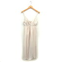 【中古】アルシーヴ archives ドレス キャミワンピース フレア ロング シャーリング ギャザー シフォン M ベージュ /NT18 レディース 【ベクトル 古着】 250224(4)