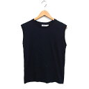 【中古】マウジー MOUSSY クルーネック タンクトップ カットソー ノースリーブ 無地 コットン 綿 F ブラック 黒 /FT14 レディース 【ベクトル 古着】 250228(4)