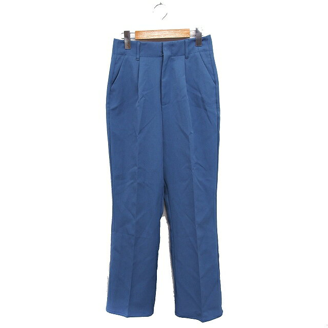 【中古】ティップトップ tiptop スラックス センタープレス パンツ タック ハイウエスト 無地 S サックスブルー 青 /FT20 レディース 【ベクトル 古着】 250307