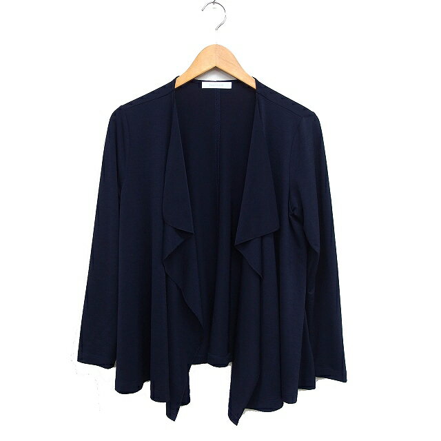 【中古】ドゥクラッセ DoCLASSE ドレープ カーディガン オープン 羽織り 無地 S ネイビー 紺 /FT49 レディース 【ベクトル 古着】 250307