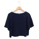 【中古】プラステ PLST カットソー ブラウス ボートネック プルオーバー 無地 シンプル 半袖 M ネイビー 紺 /TT レディース 【ベクトル 古着】 250310(4)