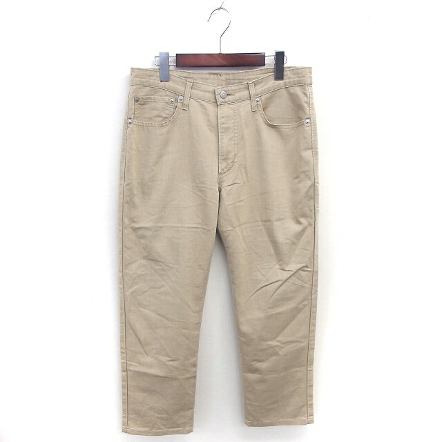 【中古】エドウィン EDWIN 403 チノパン パンツ ロング ジップフライ ストレート 33 ベージュ 茶 /TT メンズ 【ベクトル 古着】 250313