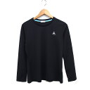 【中古】ルコックスポルティフ le coq sportif ロングスリーブ Tシャツ ロゴマーク刺繍 ドライ スポーツウエア O ブラック 黒 /FT5 レディ...