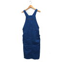 【中古】ザラウーマン ZARA WOMAN デニム ジャンパースカート ロング丈 サイドスリット タイト S ブルー 青 /FT6 レディース 【ベクトル 古着...