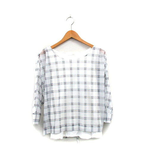 【中古】インデックス INDEX ブラウス シャツ 七分袖 チェック L オフホワイト 白 /KT16 レディース 【ベクトル 古着】 250312 【中古】インデックス INDEX ブラウス シャツ 七分袖 チェック L オフホワイト 白 /KT16 レディース 【ベクトル 古着】 250312