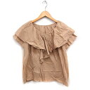【中古】ロペピクニック ROPE Picnic フリルカラー ブラウス 半袖 無地 コットン 綿 38 ベージュ /FT32 レディース 【ベクトル 古着】 250313(4)