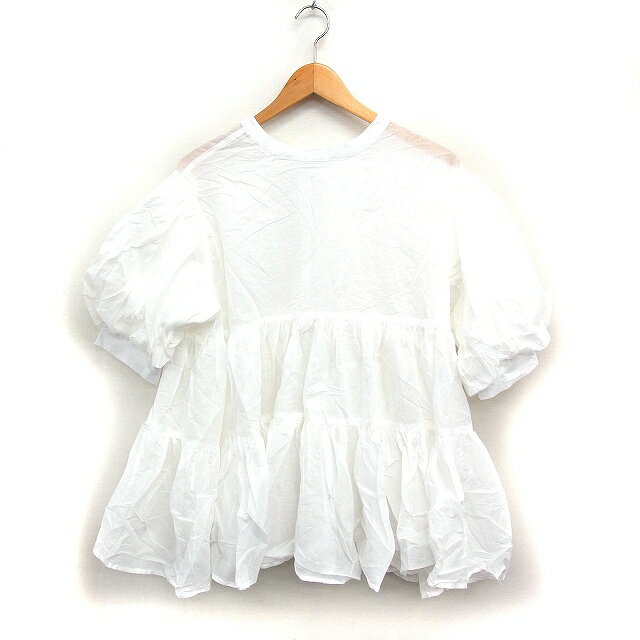 【中古】クラシカルエルフ CLASSICAL ELFバルーンスリーブ ティアード ブラウス 無地 ゆったり M ホワイト 白 /FT49 レディース 【ベクトル...