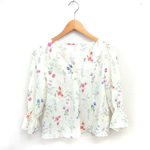 【中古】プロポーション ボディドレッシング PROPORTION BODY DRESSING カットソー ブラウス 花柄 Vネ..