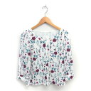 【中古】プロポーション ボディドレッシング PROPORTION BODY DRESSING ブラウス カットソー 花柄 プルオーバー 薄手 七分袖 3 アイボリー グリーン 緑 /TT レディース 【ベクトル 古着】 250314(4)