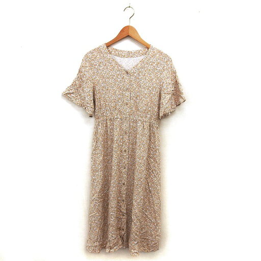 【中古】グローバルワーク GLOBAL WORK 花柄 シャツワンピース フレア ロング ゆったり プリント 半袖 M ベージュ /NT32 レディース 【ベクトル 古着】 250326 【中古】グローバルワーク GLOBAL WORK 花柄 シャツワンピース フレア ロング ゆったり プリント 半袖 M ベージュ /NT32 レディース 【ベクトル 古着】 250326