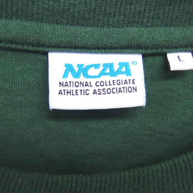 【中古】エヌシーエーエー NCAA Tシャツ カットソー 丸首 ロゴプリント 半袖 L 緑 グリーン /TT メンズ 【ベクトル 古着】 250329