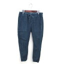 【中古】アモ AMO テーパード パンツ リネン ロング 薄手 ウォッシュ加工 ダメージ加工 24 ブルー 青 /TT レディース 【ベクトル 古着】 2503...
