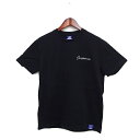 【中古】サンフレッチェ SANFRECCE ロゴ刺繍 Tシャツ カットソー 半袖 丸首 コットン 綿 S ブラック 黒 /FT10 メンズ 【ベクトル 古着】 ...