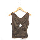 【中古】ボディドレッシングデラックス BODY DRESSING Deluxe タンクトップ カットソー ビーズ装飾 スパンコール ノースリーブ 38 カーキ /TT レディース 【ベクトル 古着】 250403