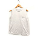 【中古】ミラオーウェン Mila Owen コットン タンクトップ 丸首 ノースリーブ 無地 0 ベージュ系 /FT29 レディース 【ベクトル 古着】 250402