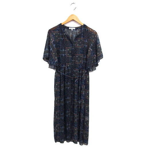 【中古】グローバルワーク GLOBAL WORK シアー シャツワンピース フレア ロング リボンバンダナ柄 五分袖 M 紺 ネイビー /NT1 レディース 【ベクトル 古着】 250404 【中古】グローバルワーク GLOBAL WORK シアー シャツワンピース フレア ロング リボンバンダナ柄 五分袖 M 紺 ネイビー /NT1 レディース 【ベクトル 古着】 250404