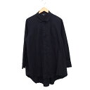 【中古】Comfy USA シャツ ワンピース 長袖 ロングテール 無地 コットン 綿 L ブラック 黒 /FT33 レディース 【ベクトル 古着】 250328