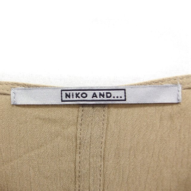 【中古】ニコアンド Niko and.. オーバーサイズ チュニック フリンジ Vネック 7分袖 無地 F ベージュ /FT29 レディース 【ベクトル 古着】 250404
