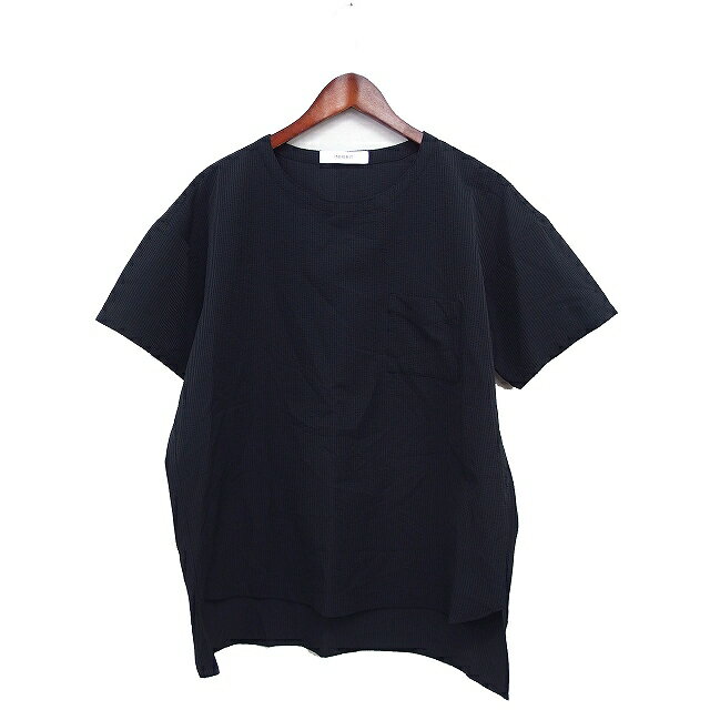 【中古】インヘリット INHERIT 半袖 Tシャツ カットソー 丸首 ストライプ M チャコールグレー /FT8 メンズ 【ベクトル 古着】 250405