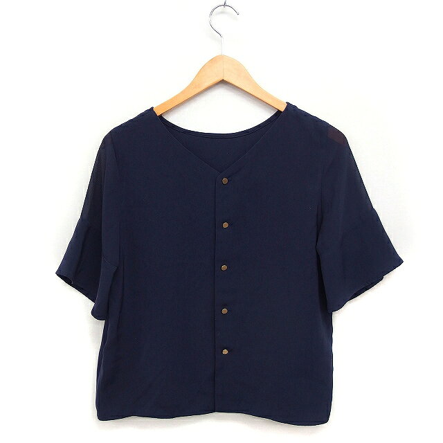 【中古】ロペピクニック ROPE Picnic シアースリーブ ブラウス 半袖 2WAY 38 ネイビー 紺 /FT43 レディース 【ベクトル 古着】 250405 vectorpremium-18407462 ブランド古着ベクトルプレミアム店 サンプル画像2