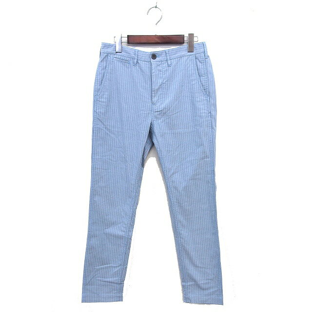 【中古】ビーミングバイビームス B:MING LIFE STORE by BEAMS ヘリンボーン柄 パンツ ストレート コットン混 ジップフライ M 青 ブルー /NT9 メンズ 【ベクトル 古着】 250410