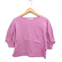 【中古】ロペピクニック ROPE Picnic ボリュームスリーブ カットソー 5分袖 無地 コットン 綿 38 ピンク /FT43 レディース 【ベクトル 古着】 250410(4)