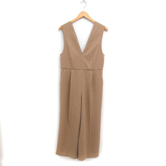 【中古】ビス ViS サロペット パンツ ワイドパンツ センタープレス 無地 ロング F ベージュ /FT8 レディース 【ベクトル 古着】 250416