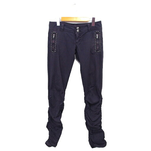 【中古】マウジー MOUSSY ギャザー ローライズ パンツ スタッズ スリム ジップフライ コットン 綿 2 チャコールグレー /NT6 レディース 【ベクトル 古着】 250423 【中古】マウジー MOUSSY ギャザー ローライズ パンツ スタッズ スリム ジップフライ コットン 綿 2 チャコールグレー /NT6 レディース 【ベクトル 古着】 250423