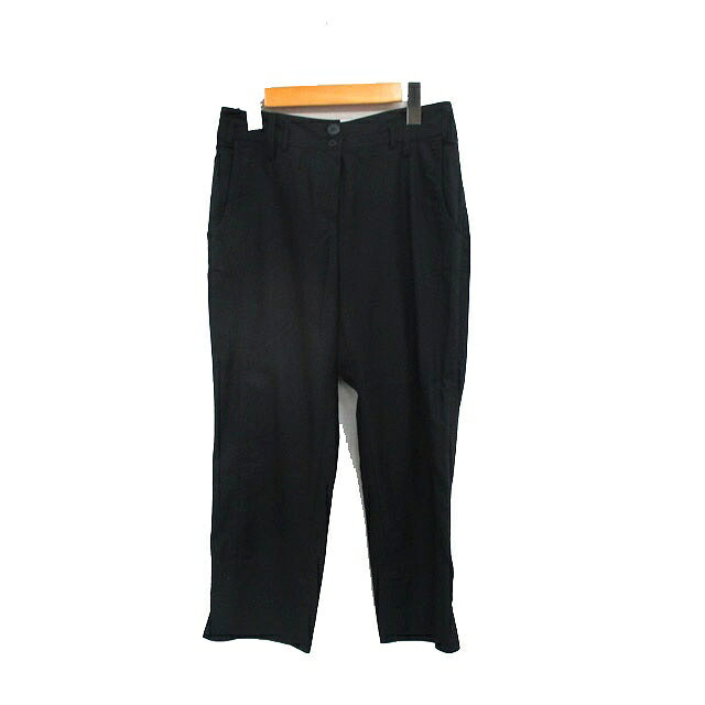 【中古】セシオセラ CECIOU CELA クロップド パンツ コットン シンプル 36 ブラック 黒 /KT33 レディース 【ベクトル 古着】 250423