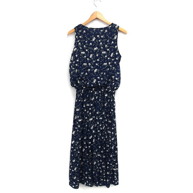【中古】ロペピクニック ROPE Picnic 花柄 ワンピース ロング丈 ノースリーブ フレア 38 ネイビー 紺 /FT1 レディース 【ベクトル 古着】 250430 vectorpremium-18444646 ブランド古着ベクトルプレミアム店 サンプル画像2