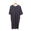【中古】アーバンリサーチ ドアーズ URBAN RESEARCH DOORS ロング ワンピース Vネック 5分袖 無地 コットン 綿 One チャコール /FT26 レディース 【ベクトル 古着】 250428